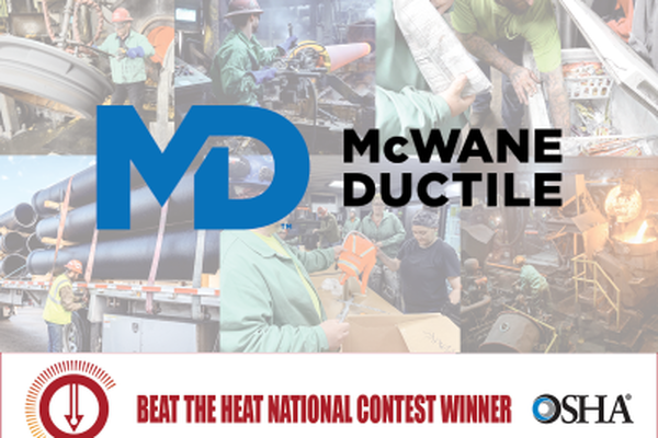 McWane Ductile safety program recognized by OSHA's Beat the Heat National Contest